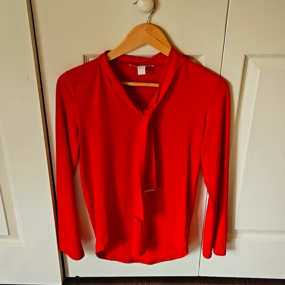 Michael kors xs vibrant red blouse